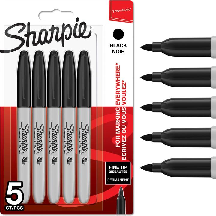 Produktbild Sharpie Marker Rundspitze F (Schwarz, 5 x)