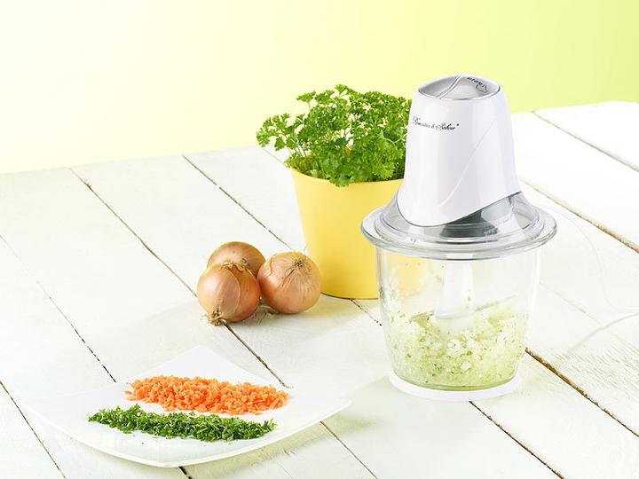 Immagine prodotto Rosenstein & Söhne Mini chopper elettrico con 4 lame e contenitore di vetro (300 W)