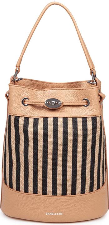 Zanellato bucket bag monda wicker s color leather