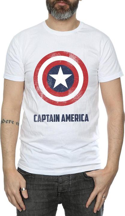 Image du produit Mens Captain America Shield Text T-Shirt (S)