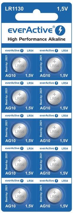 Actual product image Everactive LR1130 (LR54) - 10 button cells (10 pcs., AG10, 65 mAh)