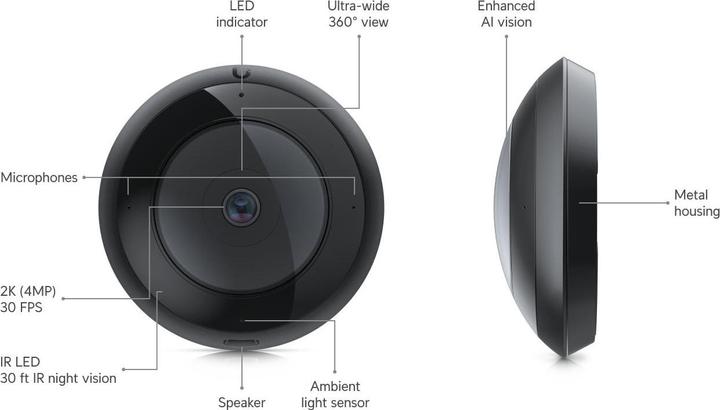 Actual product image Ubiquiti Net 5mp Dome Fisheye (1920 x 1920 pixels)