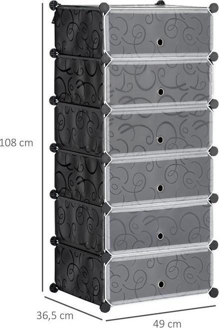 Image du produit Swisshandel24 Boîte de rangement pour chaussures Boîte de rangement pour 6 paires de chaussures Boîte de (49 x 36.5 x 108 cm)