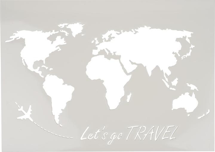 Immagine prodotto VBS Stencil "Mappa del mondo, viaggiamo", A3