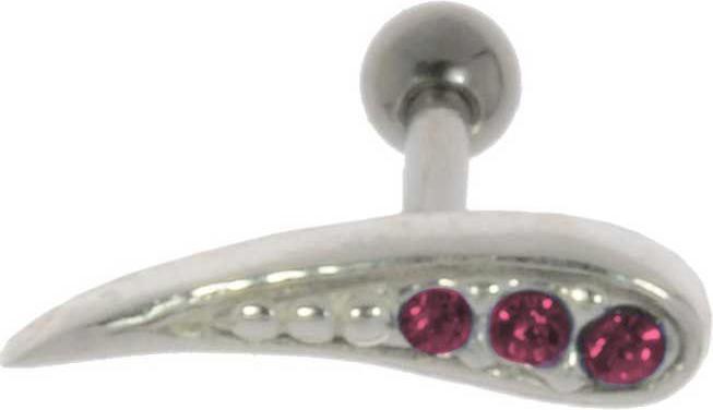 Bijouteria Ohrpiercing (Kristall, Messing mit Silberbeschichtung, Chirurgenstahl 316L)