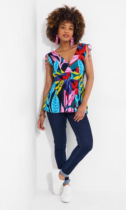Actual product image Joe Browns Tropical Print V-Neck Tie Shoulder Top (12)