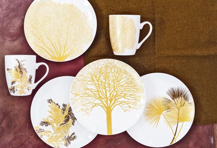 Immagine prodotto Easy Life Set di 4 piatti da dessert Ø 20,5 cm. bianco/oro (4 x, 20.50 cm)