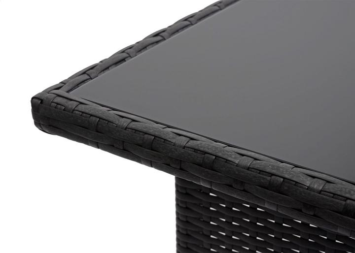 Image du produit Swisshandel24 Poly-Rattan Table de salle à manger, Table de jardin, Gastronomie 112x60cm noir (112 cm)