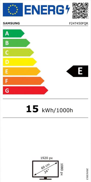 Energy Label Samsung F24T452FQR (1920 x 1080 pixels, 24")