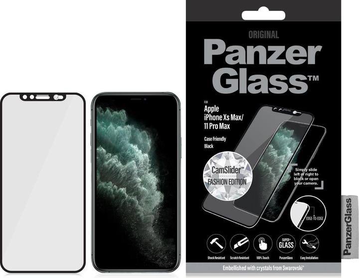 Produktbild PanzerGlass Edge-to-Edge Swarovski CamSlider (1 Stück, Apple iPhone XS Max, Apple iPhone 11 Pro Max)
