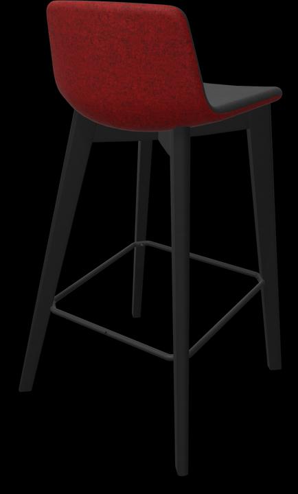 Noir, mélange rouge, Frêne teinté noir