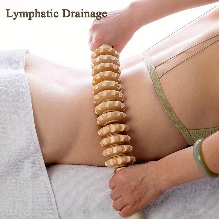 Produktbild PhoneLook Naturholz Anti-Cellulite Massage-Roller für tiefe Muskeln und Gewebe, Lymphdrainage