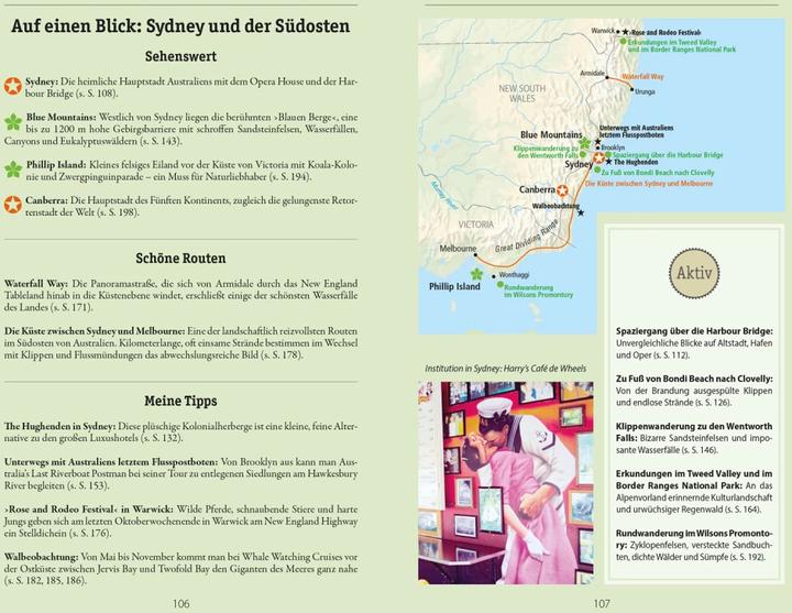 Actual product image Reise-Handbuch Reiseführer Australien, Der Osten und Tasmanien (German, Roland Music, 2023)