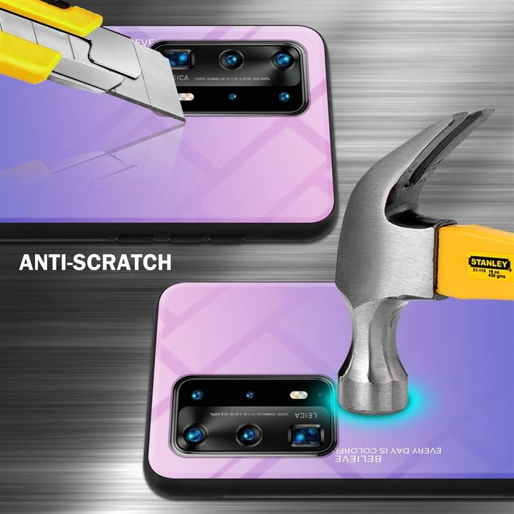 Actual product image Cadorabo TPU 2 colors glass cover (Huawei P40 Pro+)