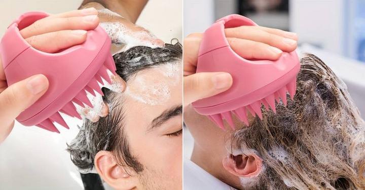 Actual product image PhoneLook Brosse en silicone massage cuir chevelu menthe