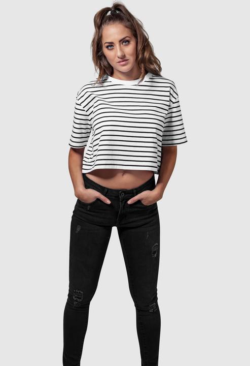 Immagine prodotto Urban Classics Tee corto a strisce da donna sovradimensionato (XS)