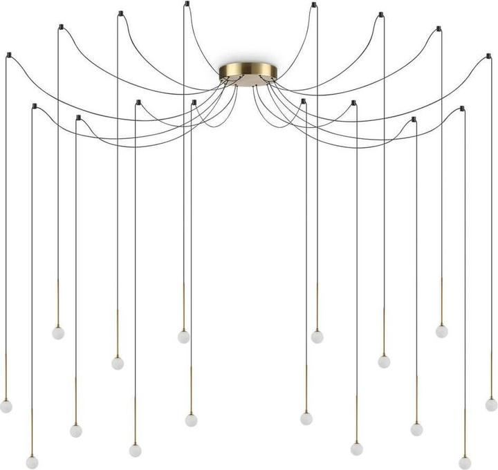 Productafbeelding Ideal lux LUCCIOLA LED hanglamp 16x 16x16W ⌀200mm messing warm wit 284019 (1300 lm)
