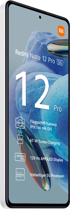 Image du produit Xiaomi Redmi Note 12 Pro 5G (8GB) (128 Go, Blanc polaire, 6.67", Double SIM, 50 Mpx, 5G)