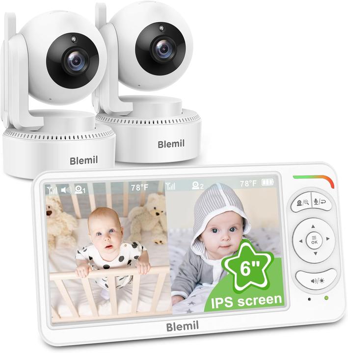 Produktbild Blemil Video Babyphone mit 2 Kameras und Split Screen (Babyphone mit Kamera)