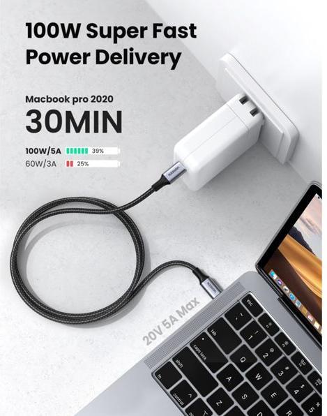 Actual product image Ugreen USB Type C - USB Type C (1 m, USB 2.0)