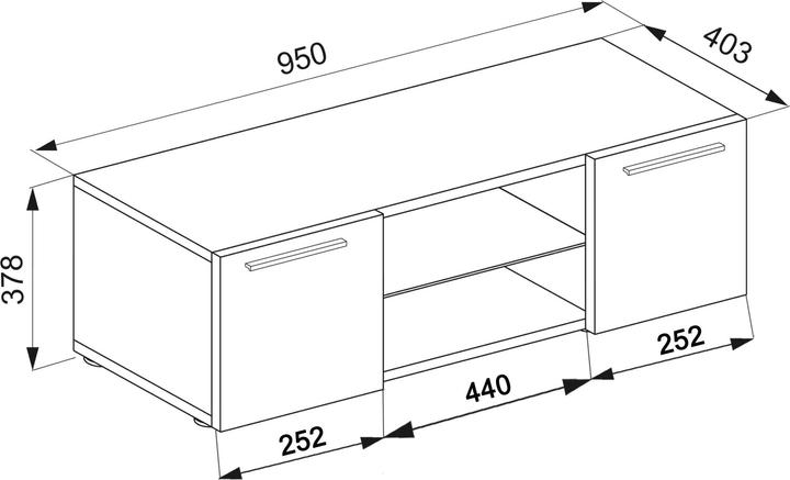 Image du produit VCM Bois Mural TV Lowboard Armoire TV Jusa (95 x 36 x 40 cm)