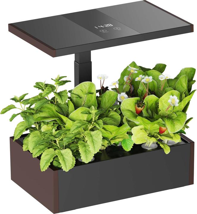 Immagine prodotto Wiltec Sistema di giardino indoor marrone Giardino di erbe aromatiche Mini giardino per interni LED
