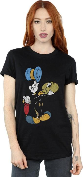 Actual product image Disney Womens/Ladies Pinocchio Jiminy Cricket Cotton Boyfriend T-Shirt (XXL)