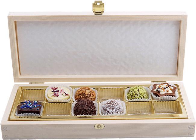Immagine prodotto miniSchoggi Scatola di legno per 12 cioccolatini (12 x)