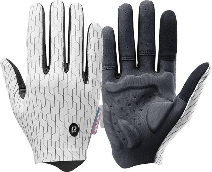 Actual product image Rockbros sports gloves full spring-summer size S - white and black (S)