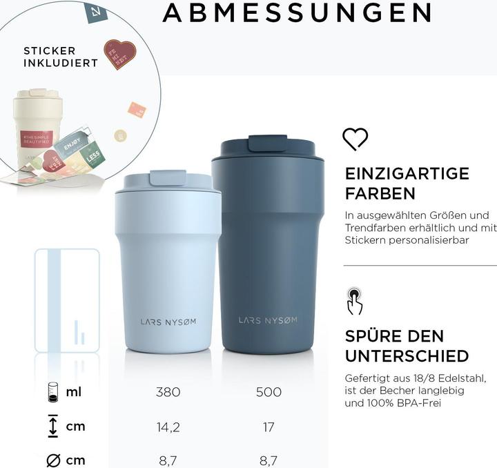 Image du produit Lars Nysøm Gobelet thermique en acier inoxydable Bevaegelse (0.50 l)