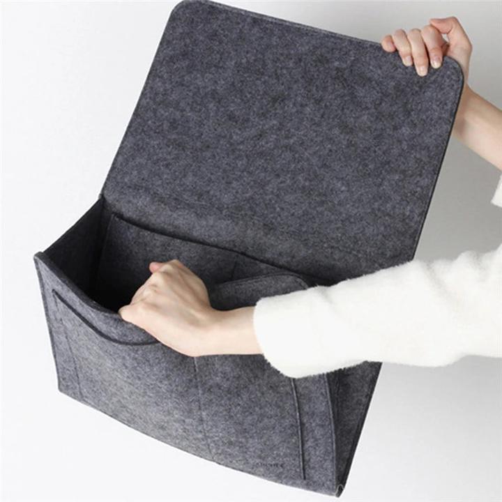 Produktbild Alopini 1pc Filz Nachttisch Lagerung Tasche Beutel hängen Lagerung Veranstalter Bett Halter Taschen