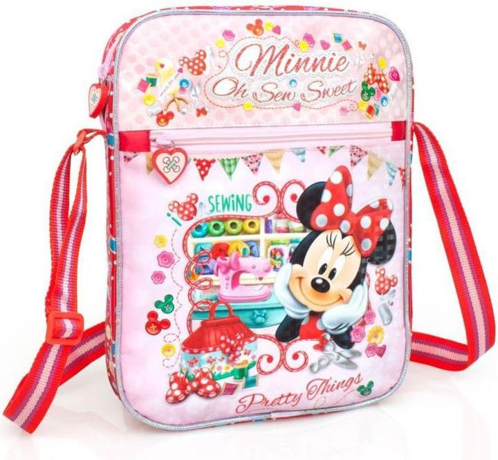 Disney Universal Premium Shoulder Bag for Girls Minnie Pretty Things 3D 33215 Pink