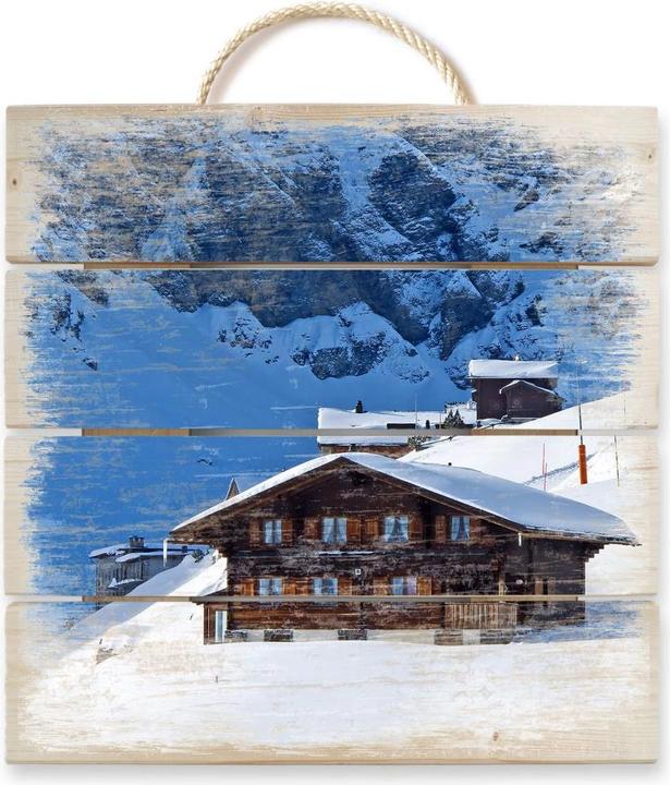 Produktbild Trenddeko Ferienhütte in den Schweizer Alpen (40 x 41.5 cm)