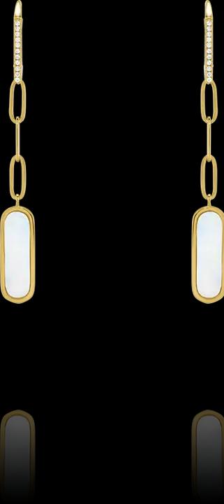 Actual product image Charles Garnier Earrings in gilded silver, zirconium oxide, mother-of-pearl (Gold-plated silver)
