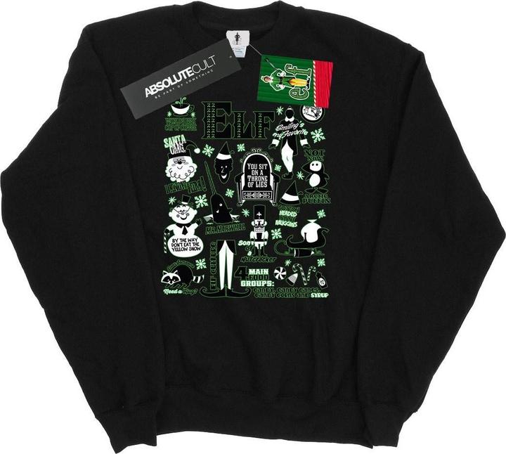 Actual product image Elf Mens Infographic Poster Sweatshirt (L)