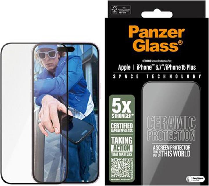 Produktbild PanzerGlass Ceramic Protection Ultra-Wide Fit (1 Stück, Apple iPhone 15 Plus, Apple iPhone 16 Plus)