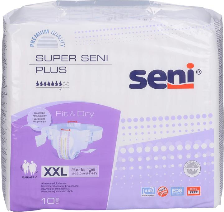 Actual product image Seni Plus Windelhosen XXL atmungsaktiv Hüftumfang 160-210cm 7 Tropfen (10 x, Large plus)