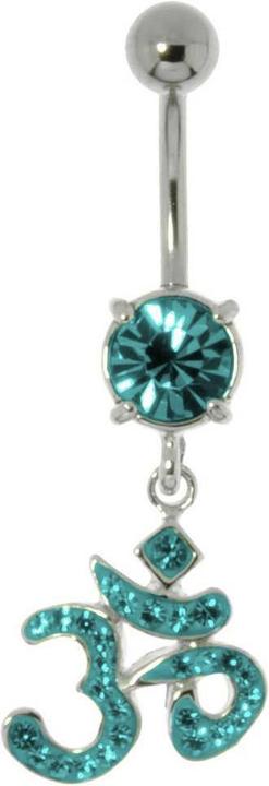 Bijouteria Bauchpiercing (Chirurgenstahl 316L, Kristall, Messing rhodiniert)