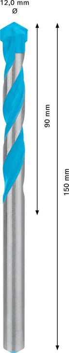 Actual product image Bosch Professional Zubehör EXPERT CYL-9 MultiConstruction Drill, 12 x 90 x 150 mm (12 millimetres)