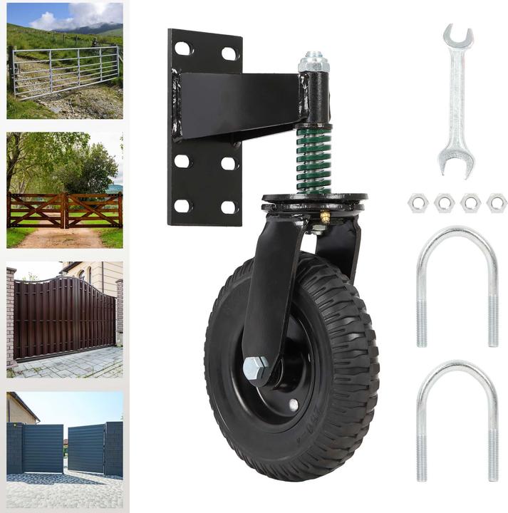 Produktbild Wiltec Torrolle bis 275kg Schiebetorrolle 360° Gummirad Laufrolle Schiebetor