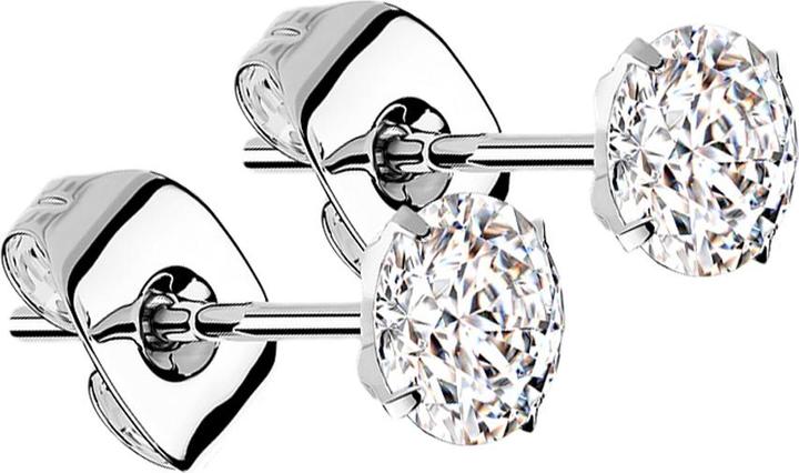Image du produit Star Piercing Boucles d'oreilles argentées cristal rond argenté (Titane G23, sans laiton)