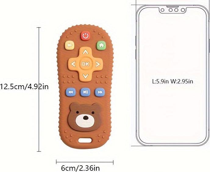 Actual product image Activity Board Cute bear silicone baby teether, colourful silicone baby teething toy, TV remote control shape
