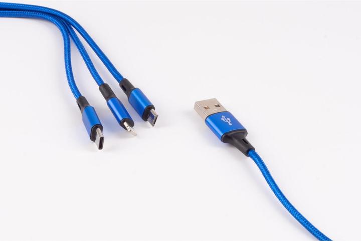 Produktbild Shiverpeaks ®-BASIC-S--USB 3in1 Ladekabel A Stecker auf USB Micro B + USB Typ C + 8-pin Stecker, blau, 1,2m (1.20 m)