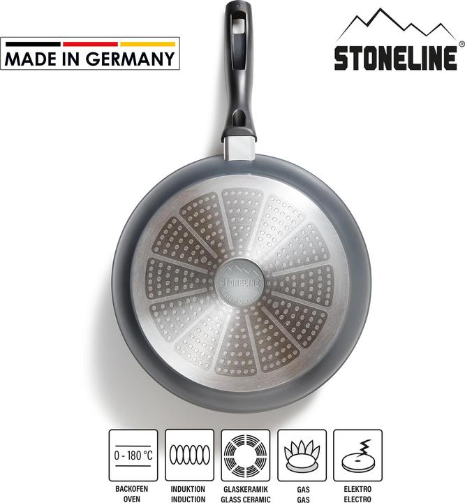 Produktbild Stoneline Made in Germany pan 19047 Frying, Diameter 28 cm, Suitable for induction hob, Fixed handle, Anthraci (28 cm, Bratpfanne, Aluminium)