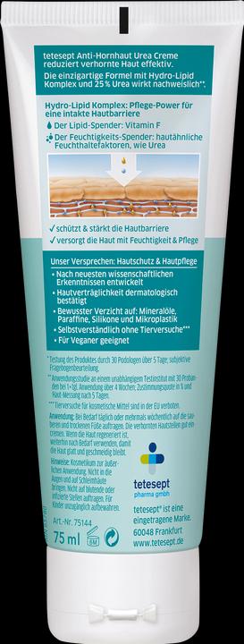 Produktbild Tetesept Fusscrème Anti-Hornhaut 75 ml (Fusscrème & Fussgel, 75 ml)