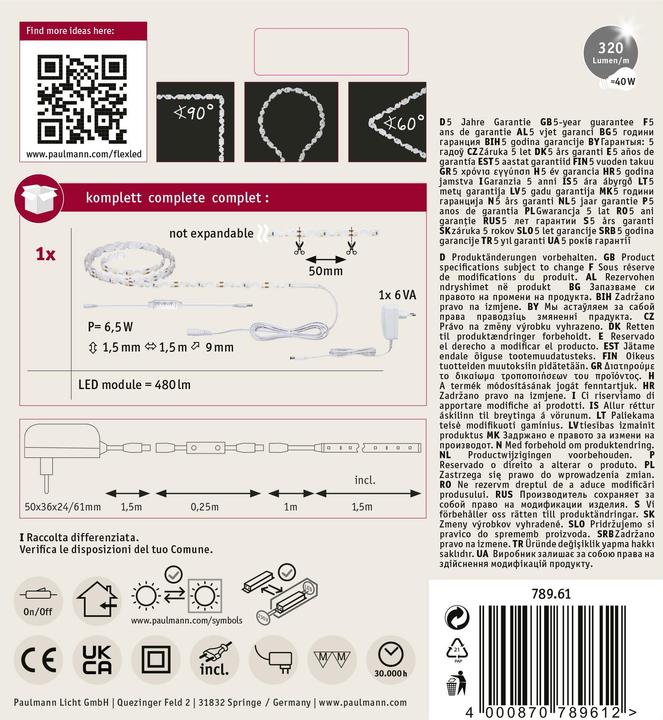 Actual product image Paulmann FlexLED (Warm white, 150 cm, Indoor)