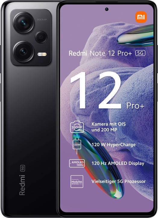 Xiaomi Redmi Note 12 Pro+ (256 GB, Midnight Black, 6.67", Doppia SIM, 200 Mpx, 5G)