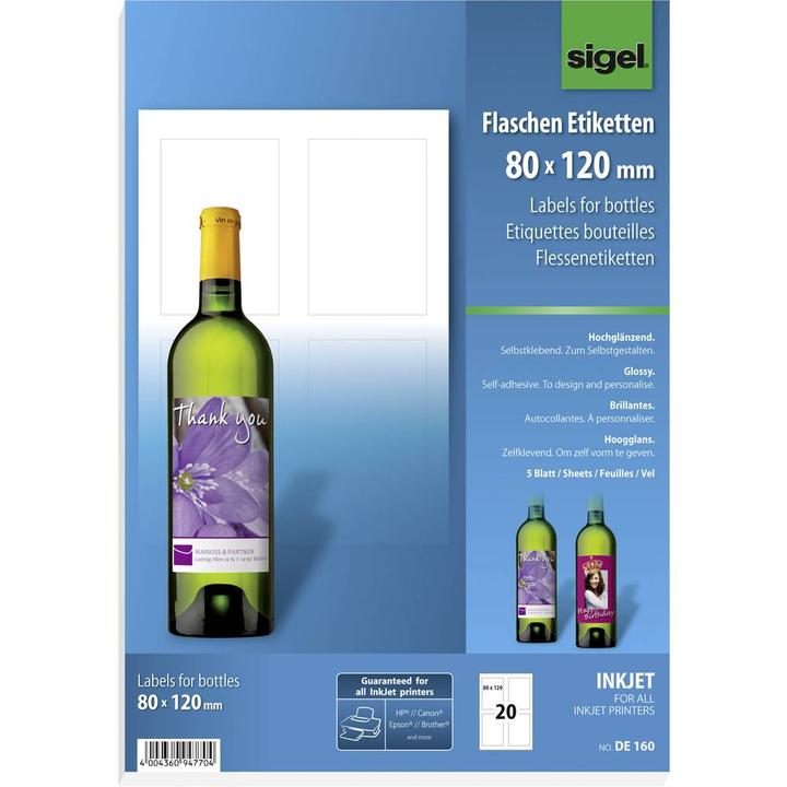 Produktbild Sigel InkJet Flaschen-Etiketten A4