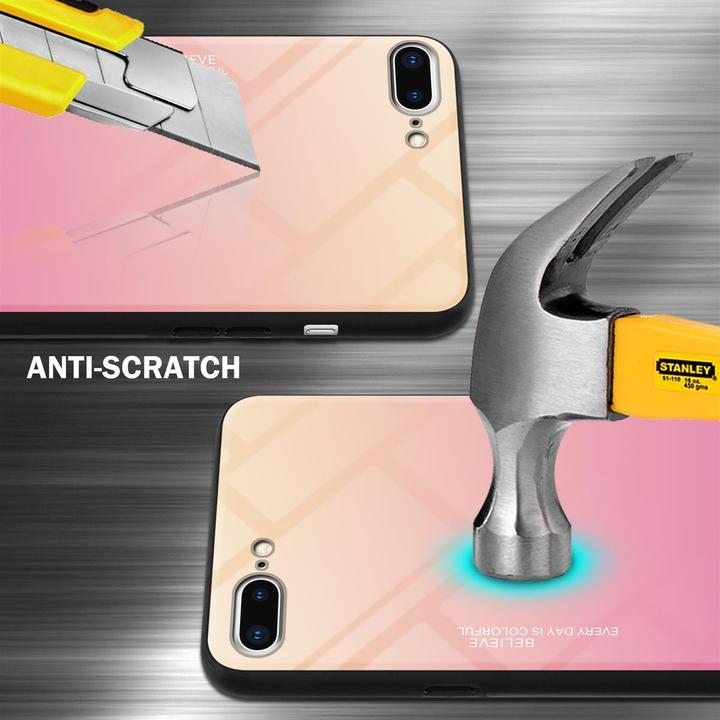 Produktbild Cadorabo TPU 2 Farben Glas Cover (Apple iPhone 7 Plus, Apple iPhone 8 Plus, Apple iPhone 7s Plus)