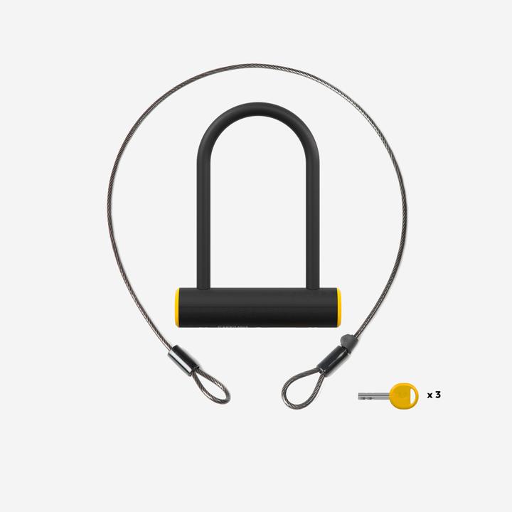 Actual product image Decathlon Bike lock U-lock D 900M ART2 + cable